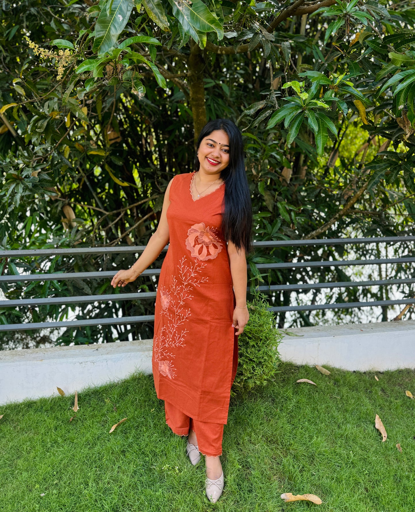 Elegant Brick Orange  Cordset A1626