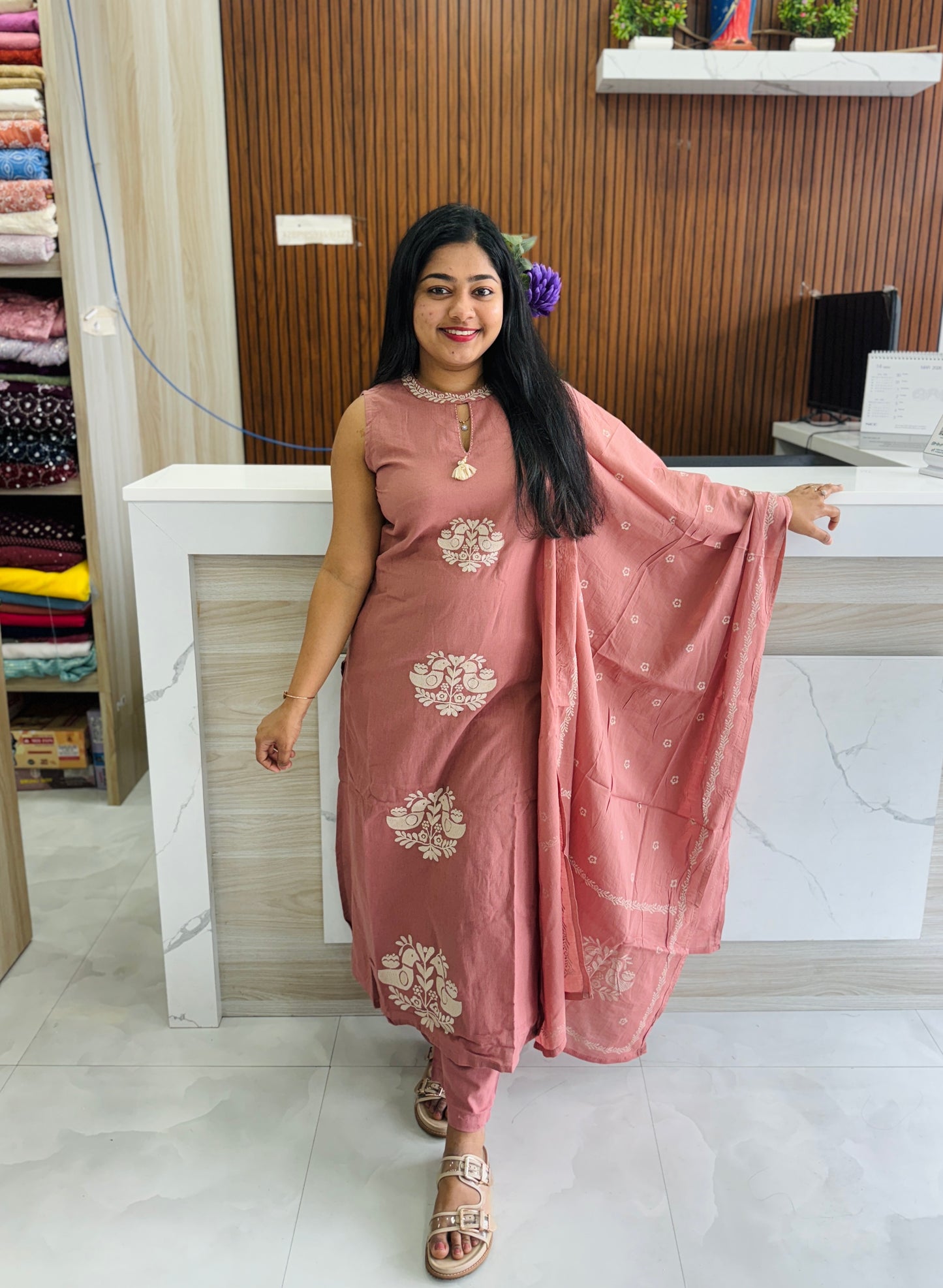 Onion Pink 3-Piece Salwar Set A1760