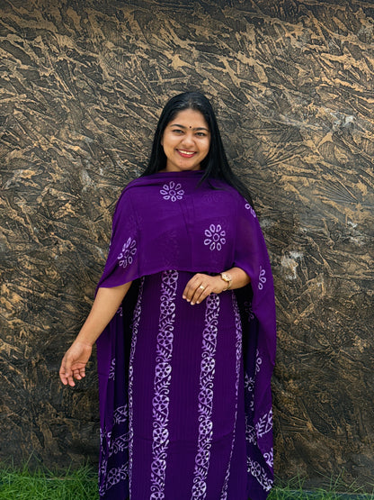 Georgette Batik Print Unstitched Churidar Material : A 1474