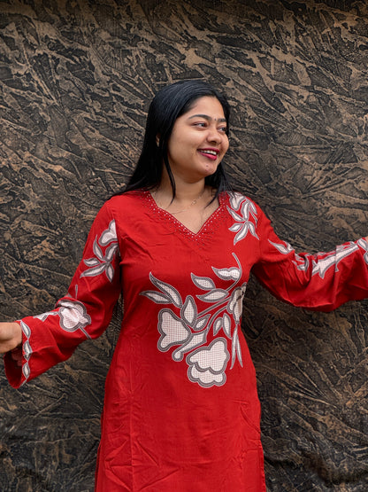 Brick Red & Black Shade 2 piece Cordset Medium to 3XL- A1453