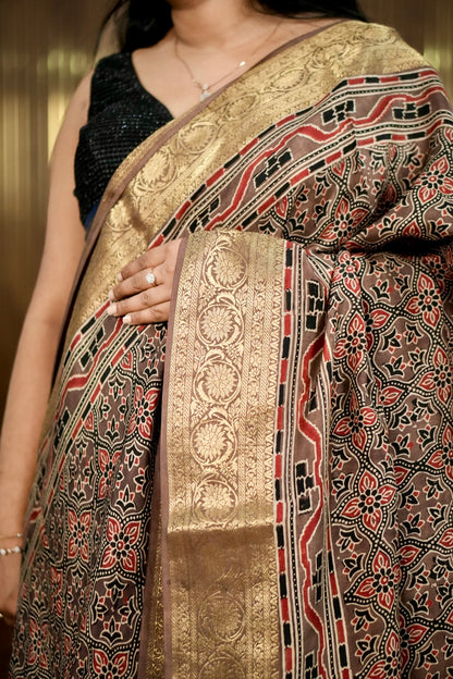 Elegant Ajrak Dolla Silk Sarees A 2004