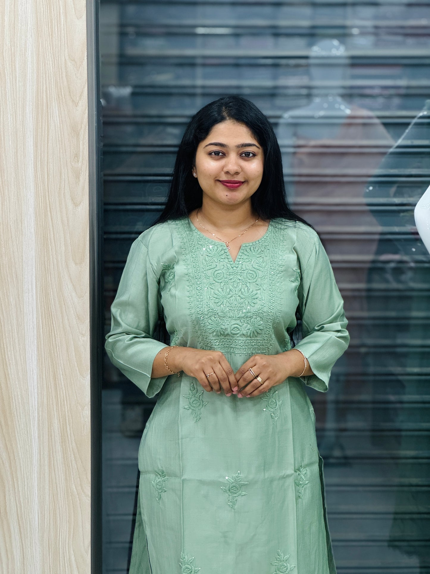 Elegant Chikankari Sets – Now in Rani Pink & Pista Green - A1361
