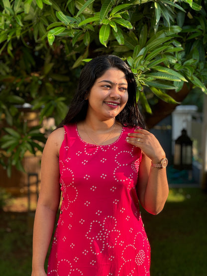 Bandhani Print Pure Cotton 2 piece Co-ord Set-A1326