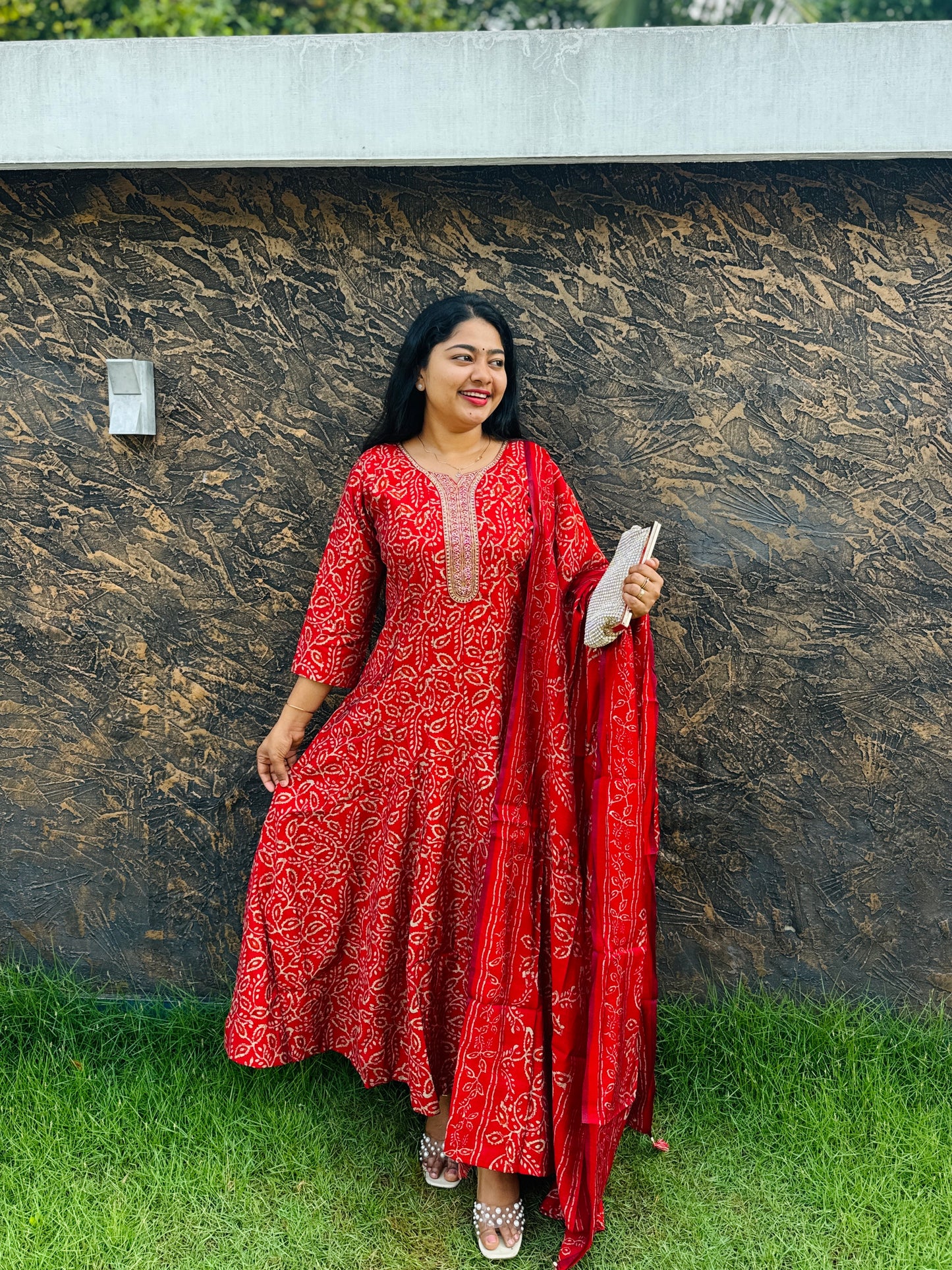 Premium Muslin Silk Function Wear Set - A1390