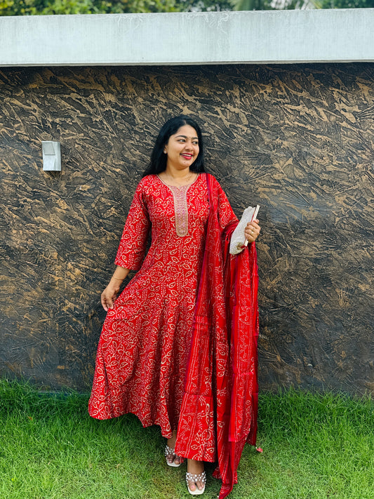 Premium Muslin Silk Function Wear Set - A1390