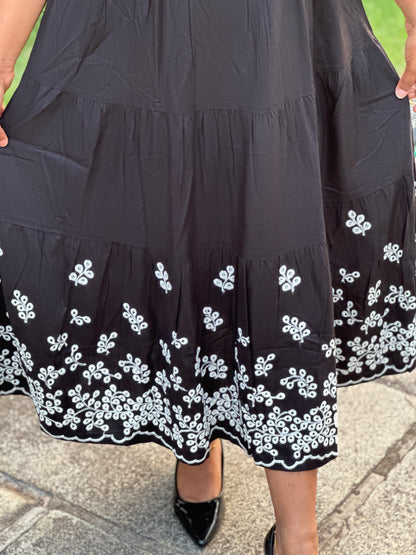 Premium Cotton Frock with intricate thread work-A1317