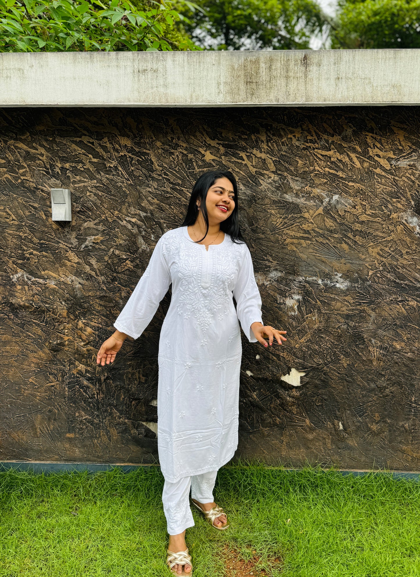 White Chikankari Cordset A 1600