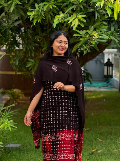 Batik Print | Georgette Fabric | Unstitched Churidar Material -