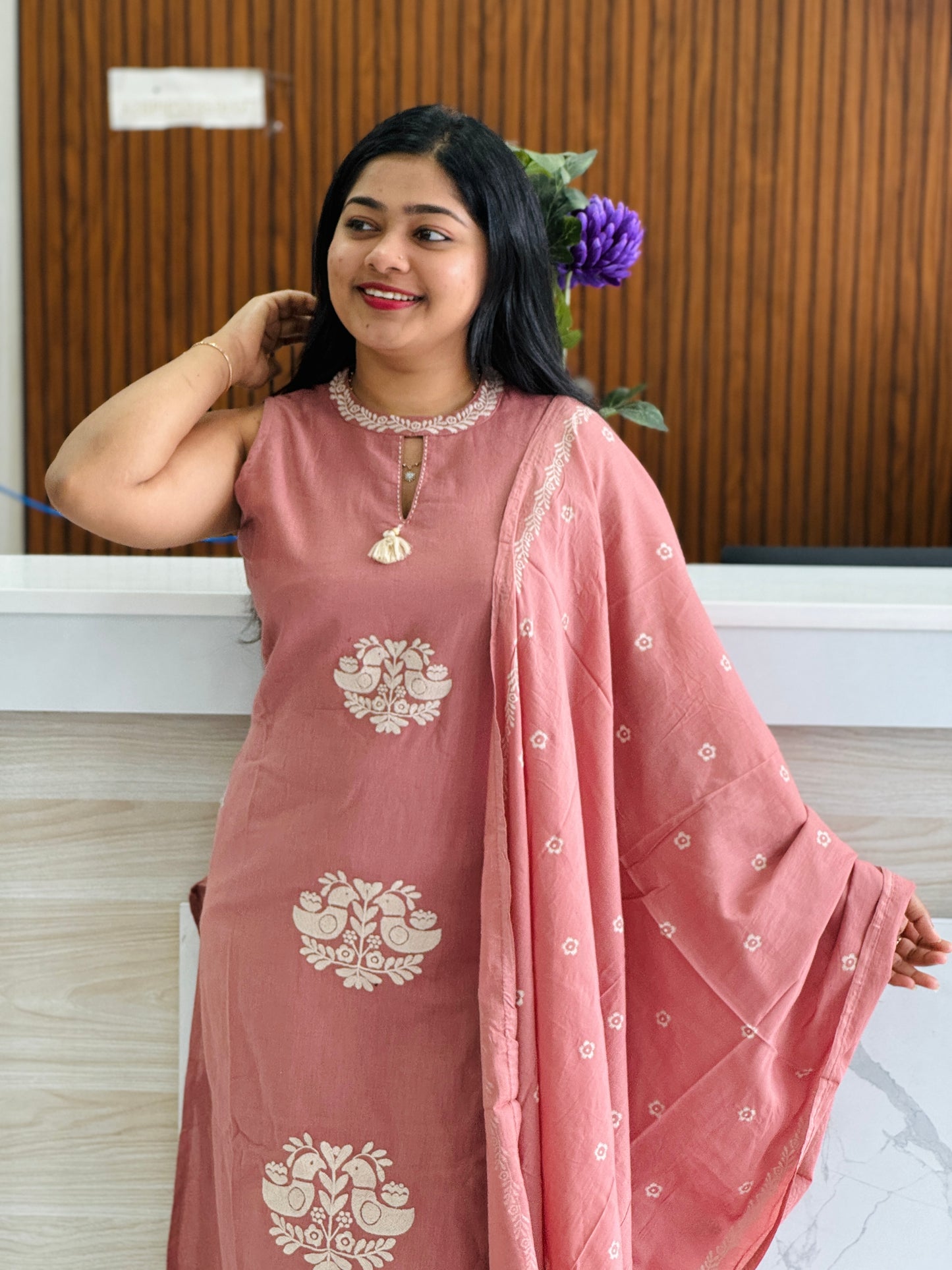 Onion Pink 3-Piece Salwar Set A1760