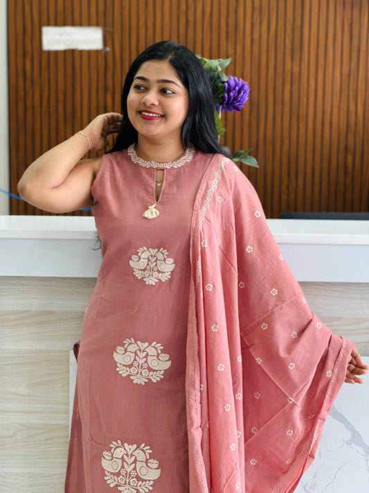 Onion Pink 3-Piece Salwar Set A1760