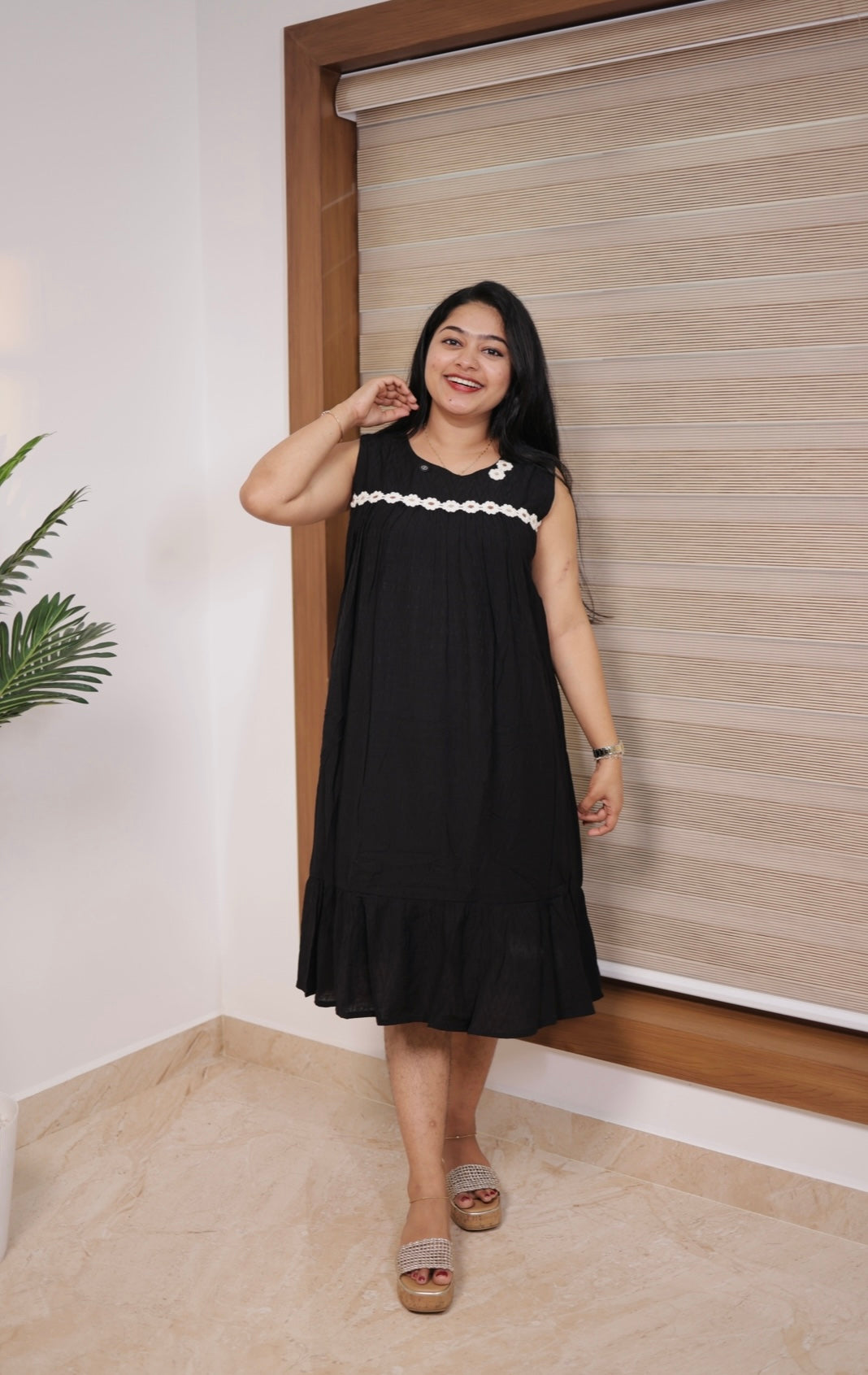 Super Comfortable Daily Wear Crepe Frock A2027