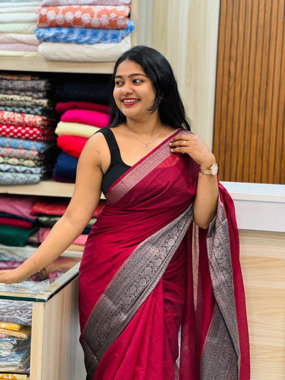 Elegant Cotton Silk Saree-A1355