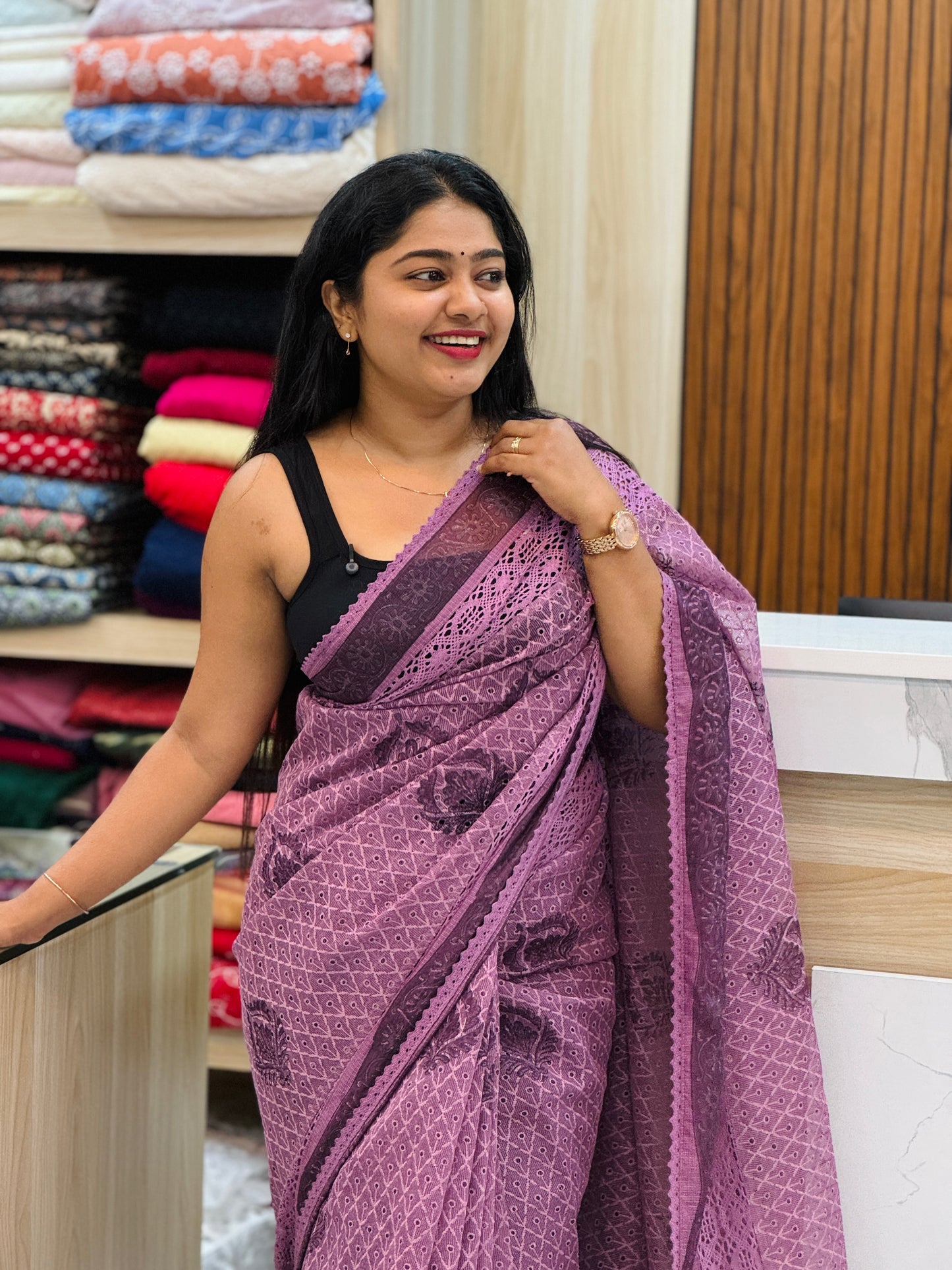 Premium Net Cota Saree - A1358