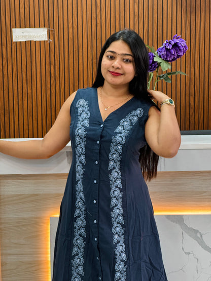 Premium Khadi Cotton Corset Collection ( Blue ) A1721