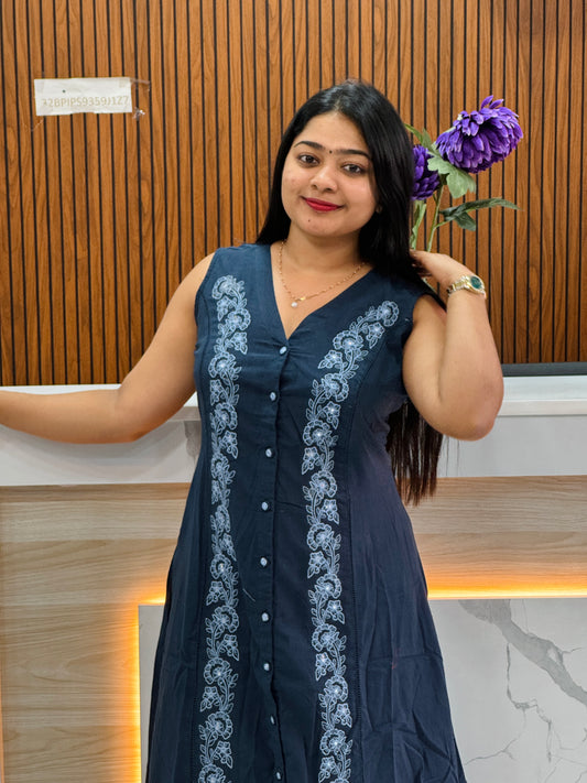 Premium Khadi Cotton Corset Collection ( Blue ) A1721