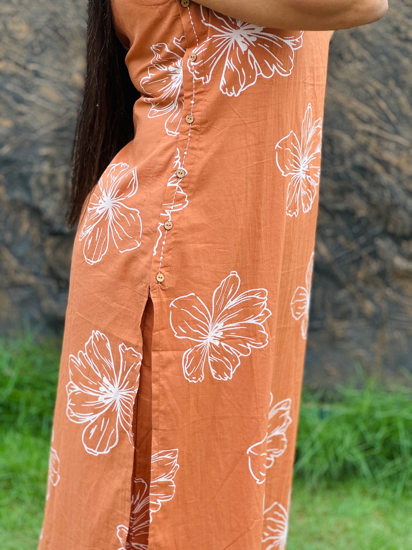 Soft cotton cordset in a soothing peach shade-A1413