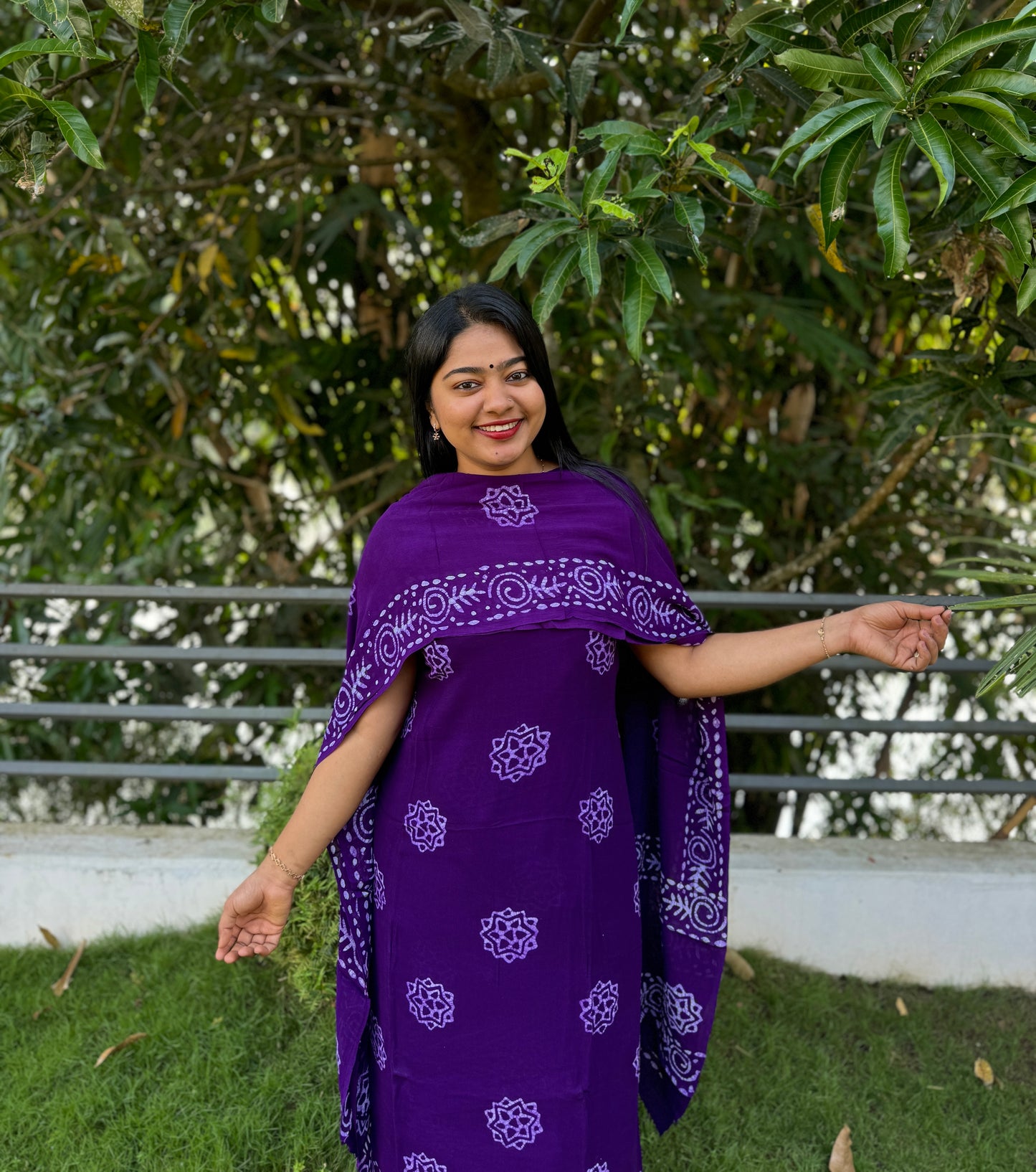 Purple  Georgette Unstitched Churidar Material A1624