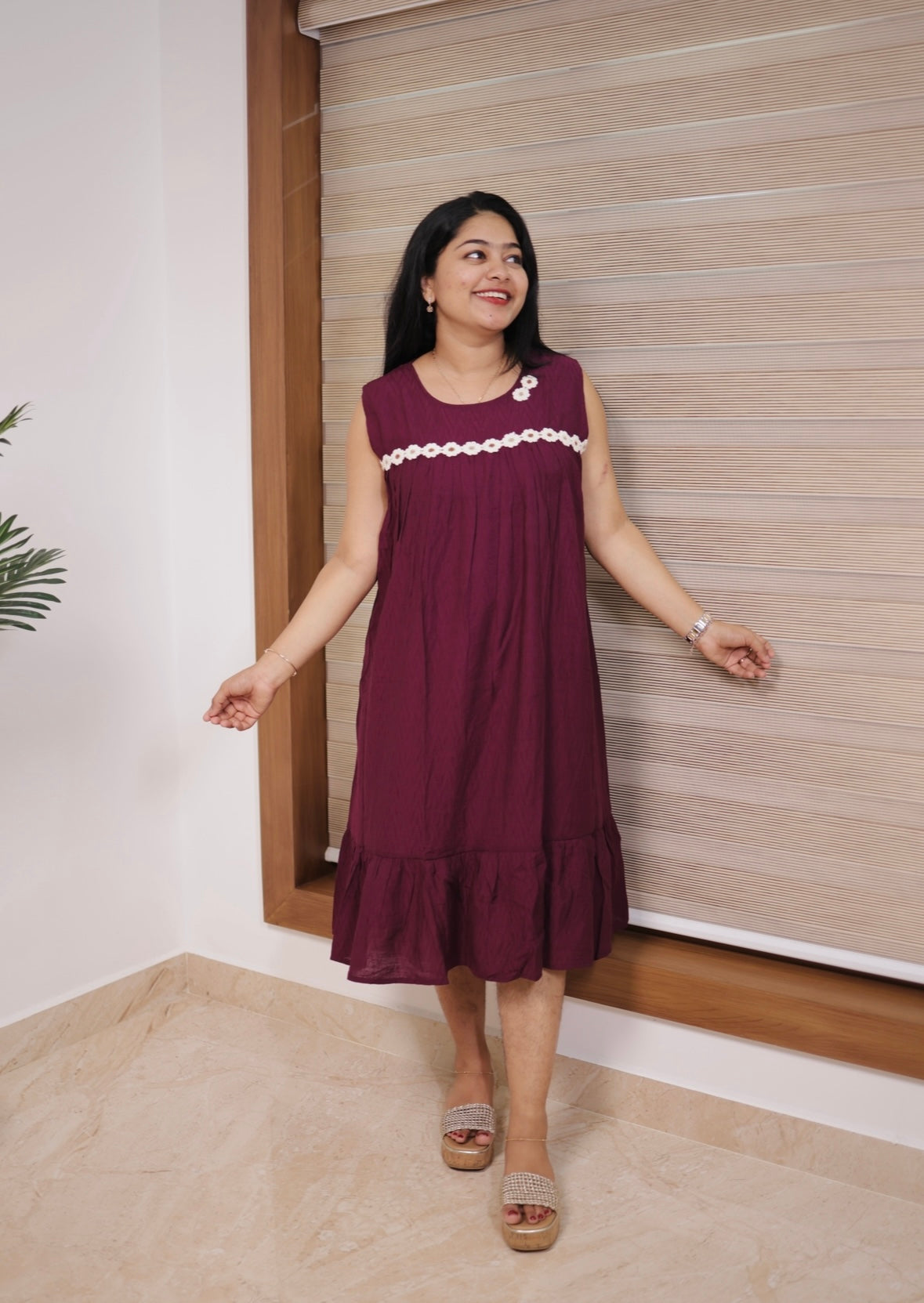 Super Comfortable Daily Wear Crepe Frock A2027