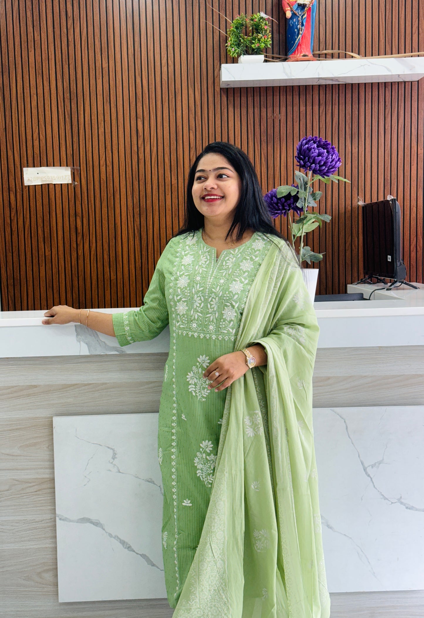 Pure Cotton Embroidered 3-Piece Set A2015
