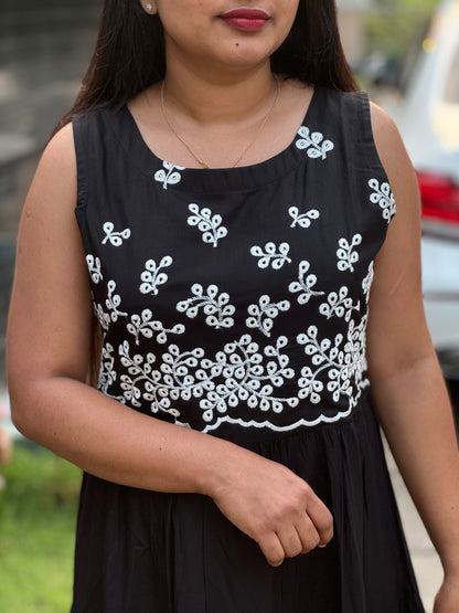 Premium Cotton Frock with intricate thread work-A1317