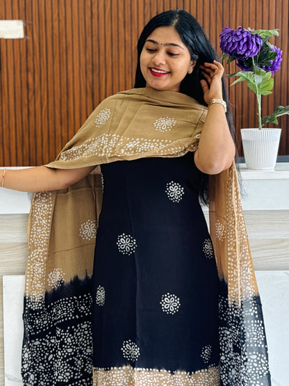 Georgette Batik Print Double Shade Unstitched Churidar Material A1962