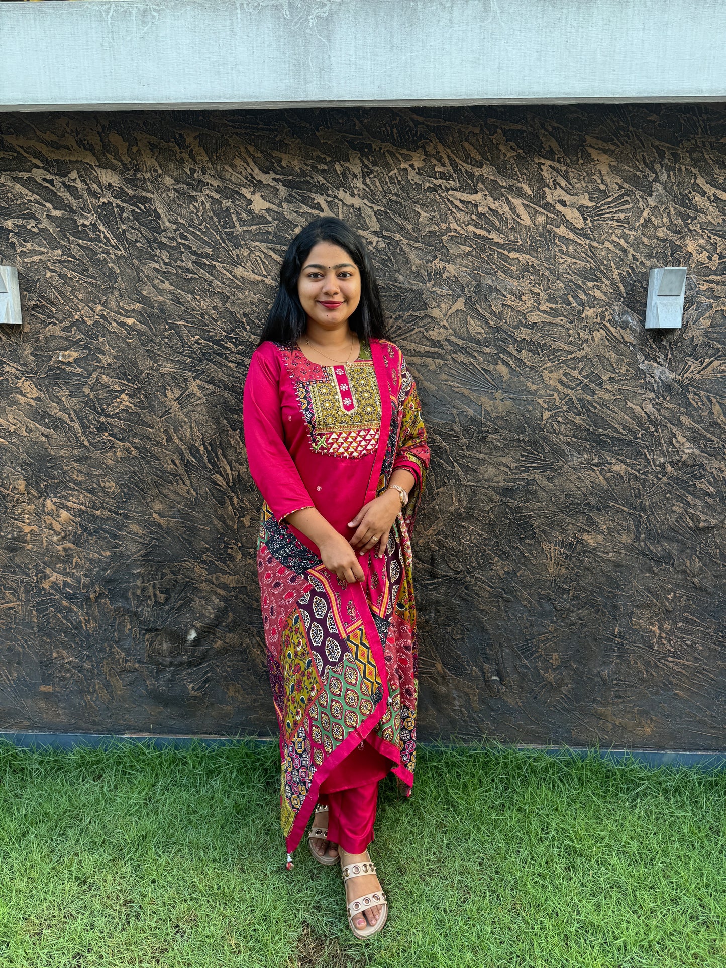 Premium Gajji Modal Silk with Pakistani Duppatta ,3 piece slitted Salwar Suit - A1323