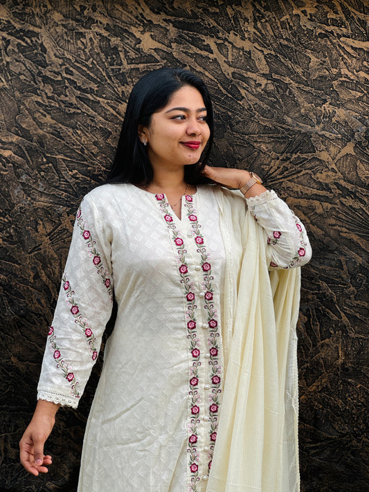 Onam Collection Premium Mul Mul Cotton 3 Piece A- 1499
