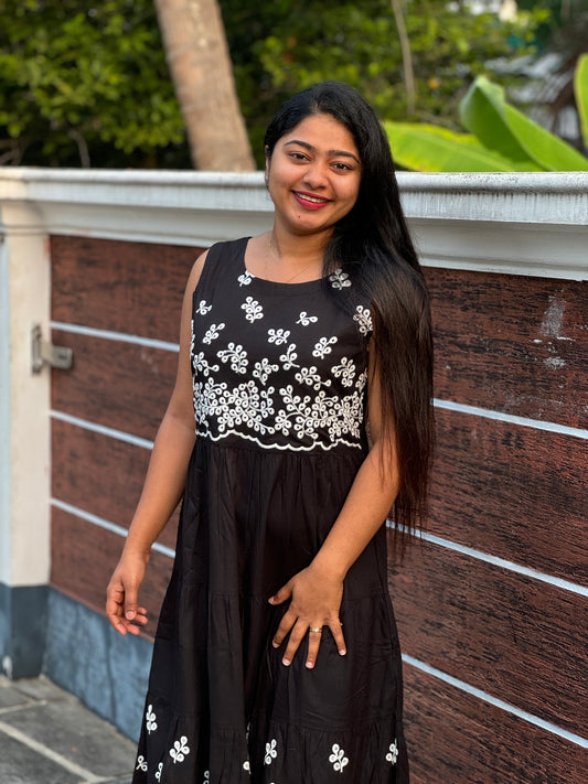 Premium Cotton Frock with intricate thread work-A1317
