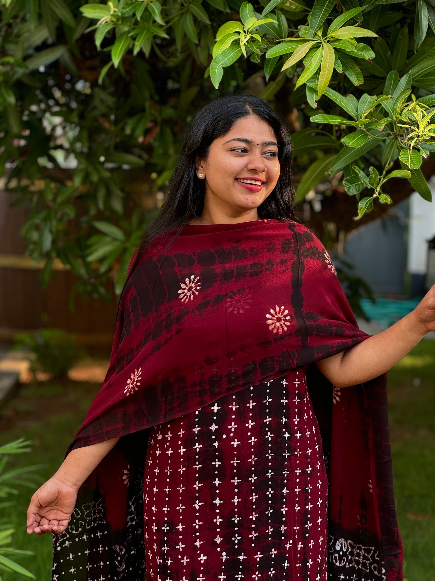 Batik Print | Georgette Fabric | Unstitched Churidar Material -