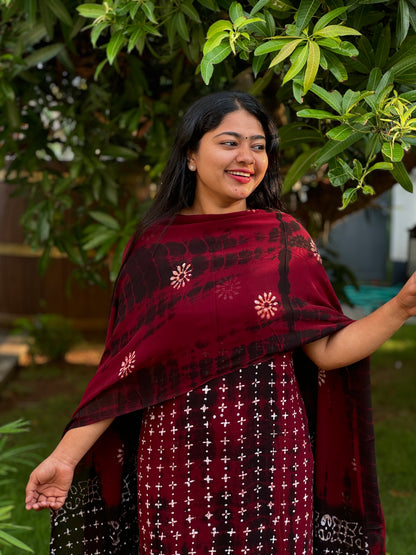 Batik Print | Georgette Fabric | Unstitched Churidar Material -