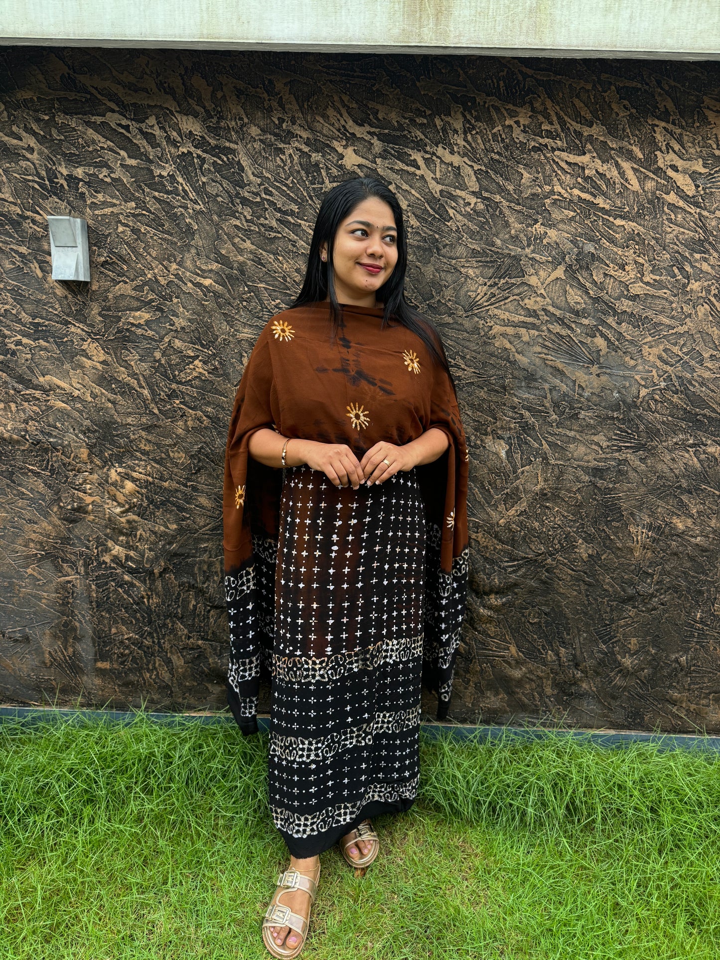 Batik Print | Georgette Fabric | Unstitched Churidar Material - A1461