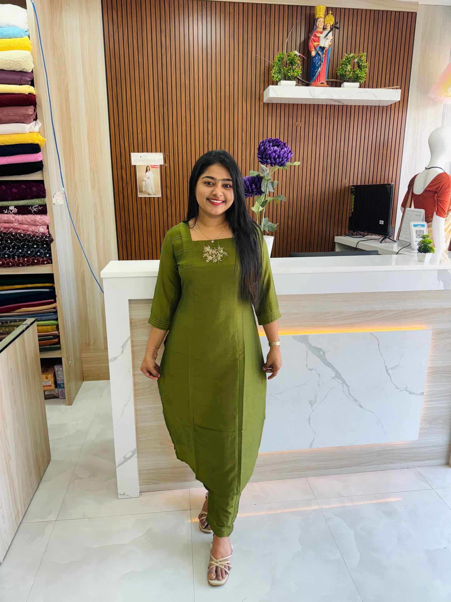 Muslin Silk Cordset ( Olivegreen, Coralpink,Purple ). A1684