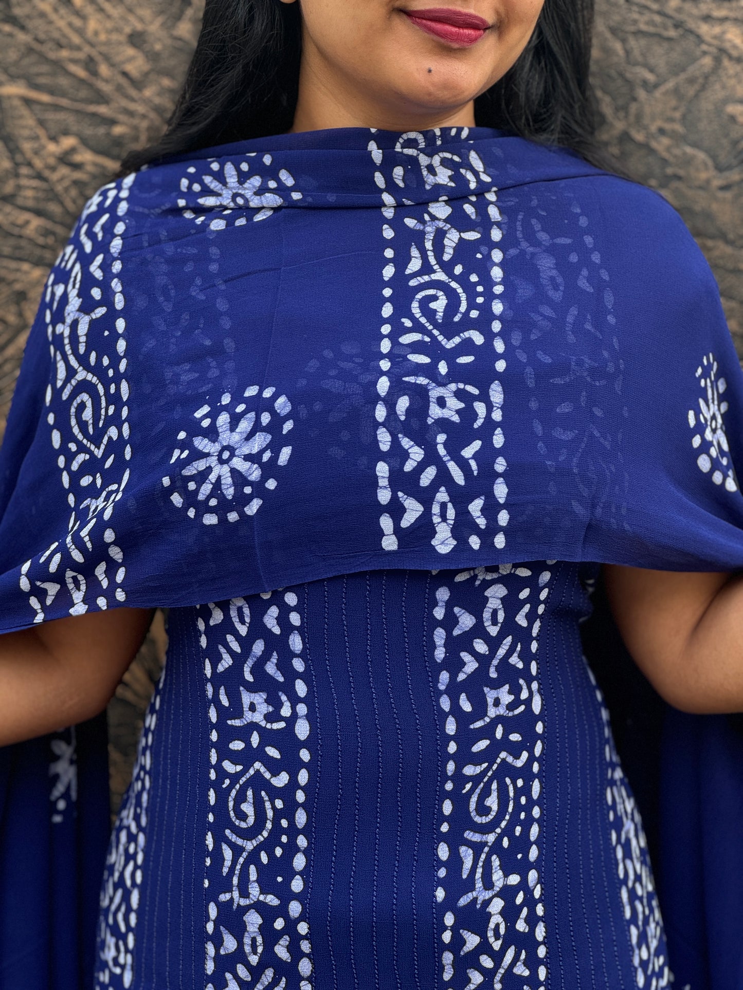 Georgette Batik Print Unstitched Churidar Material