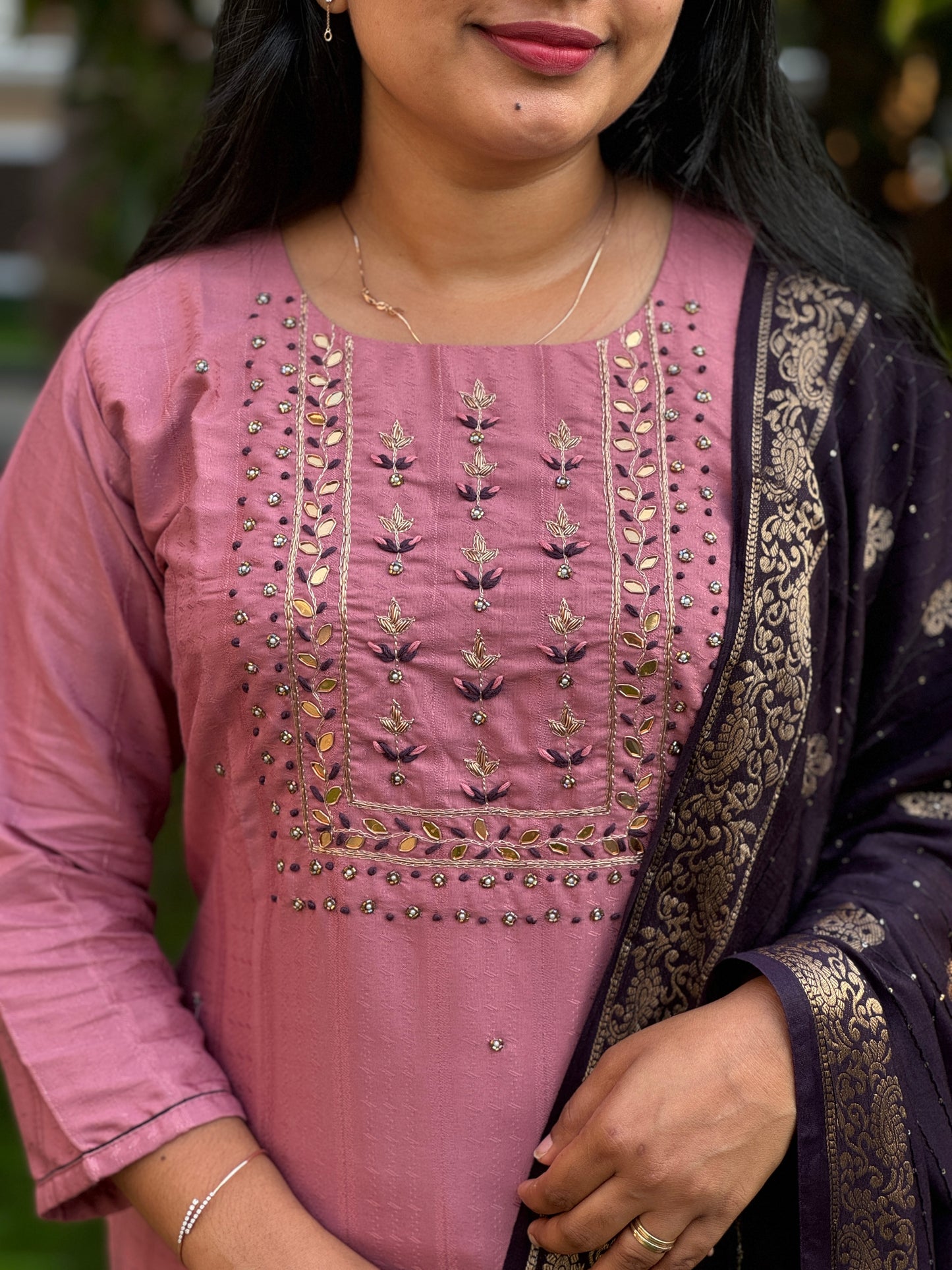 Elegant Crepe top with Banarasi Duppata - A1347