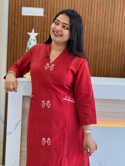 Elegant  Brick Color Flex Cotton Set ✨A1616