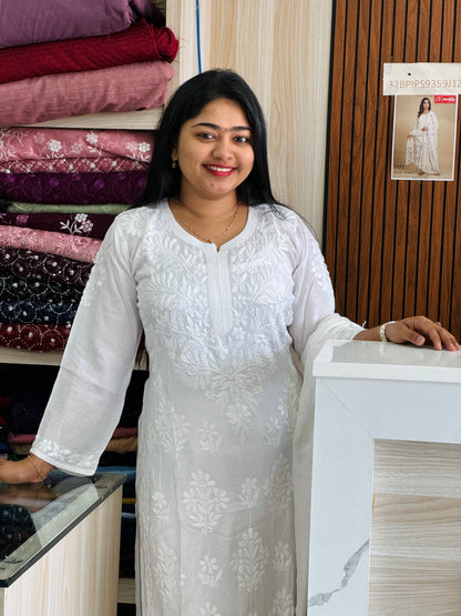 Premium  White Chikankari Cordset A1713
