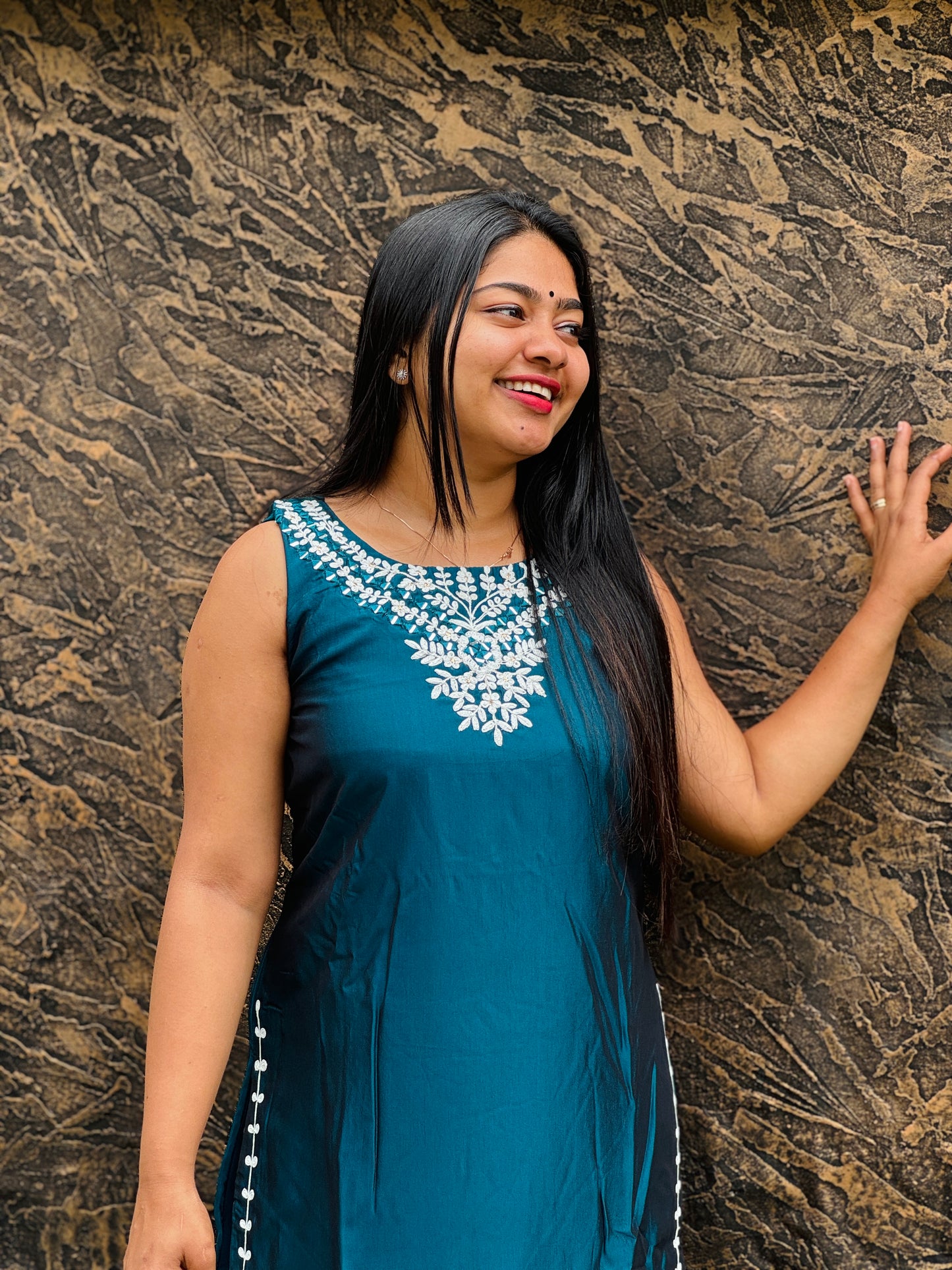 Elegant Silk Kurti – Maroon & Blue Combo ✨ A perfect pick for both daily wear and special occasions- A1432