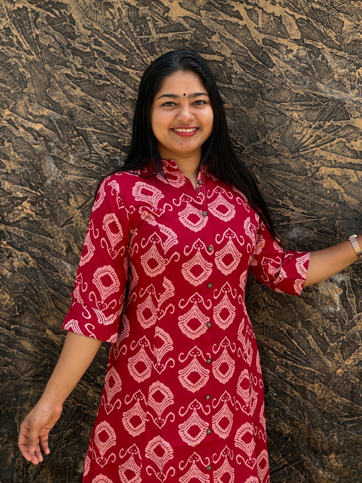 Maroon 2 piece Cotton Cordset : A 1476