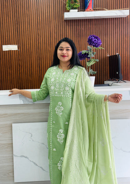 Pure Cotton Embroidered 3-Piece Set A2015