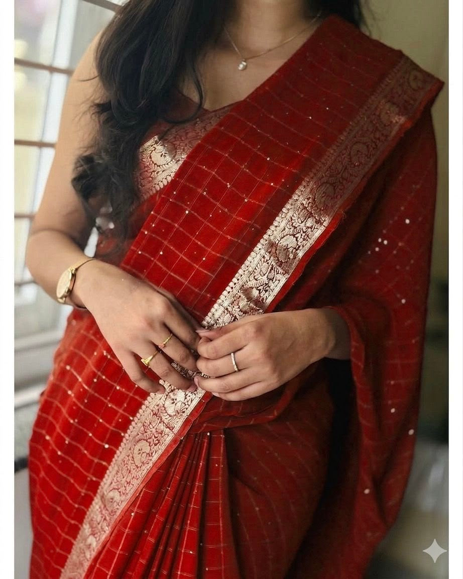 Function Wear Georgette Saree 1970