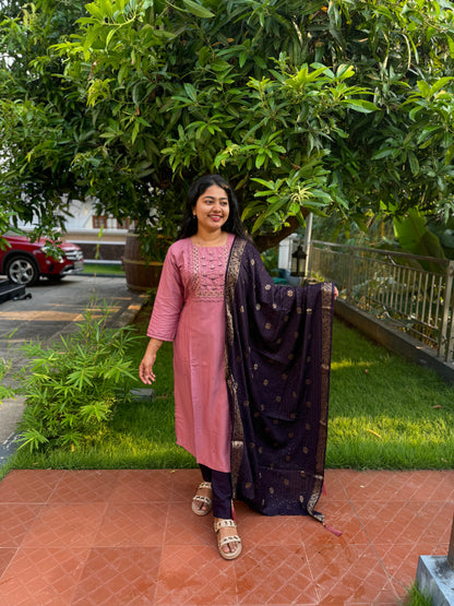 Elegant Crepe top with Banarasi Duppata - A1347