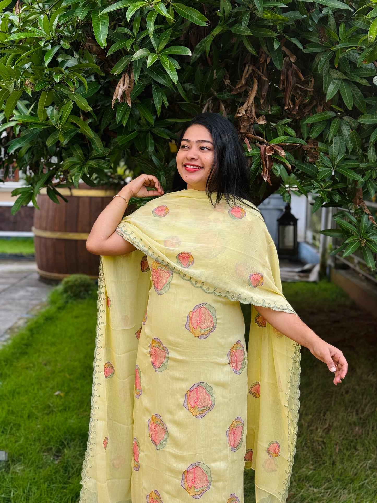 Premium Crush Chiffon Unstitched Salwar Material ✨A1990