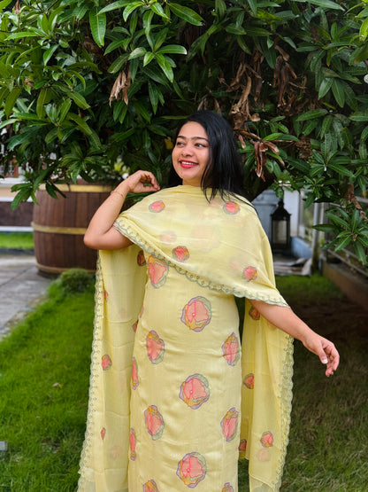 Premium Crush Chiffon Unstitched Salwar Material ✨A1990