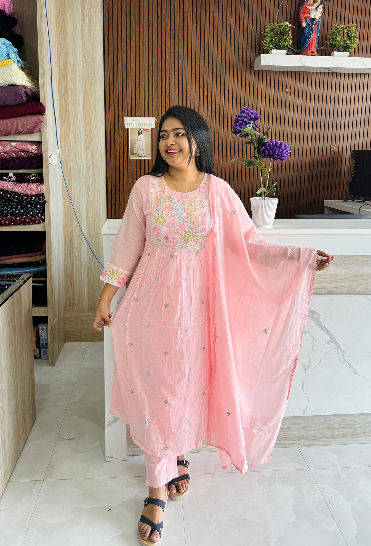 Mulcotton Special Collection ( Offwhite & Pink )  ✨A1712