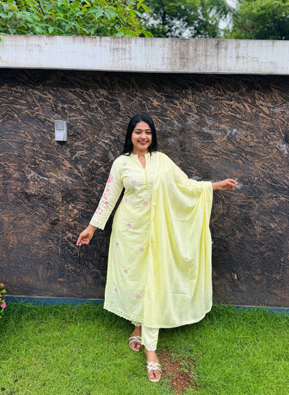 Premium Mul Mul Cotton 3 Piece A- 1576