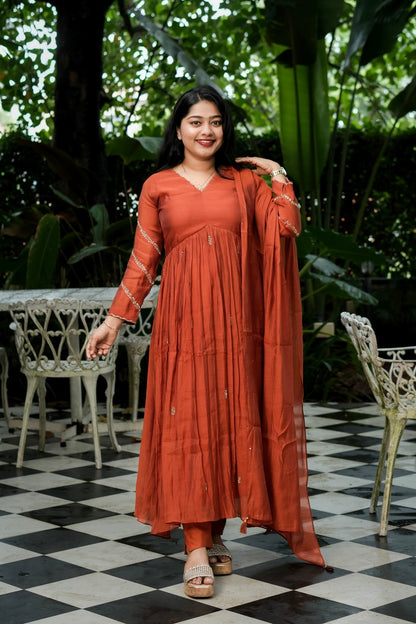 Premium Chanderi Silk 3-Piece Suit A 2003