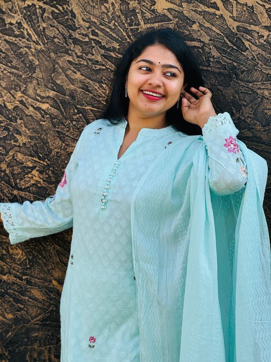MULMUL Cotton 3-Piece Salwar Set Perfect blend of comfort and elegance for daily wear and functions! - A1406