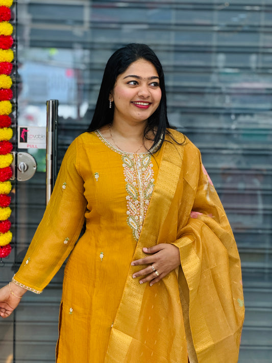 Mustard Yellow 3-Piece Function Wear Set