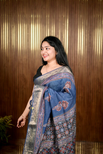 Elegant Ajrak Dolla Silk Sarees A 2004