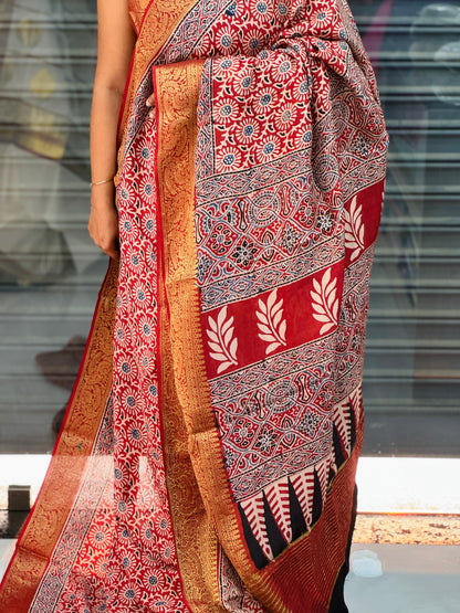 Elegant Red Dolla Silk Saree -A1344